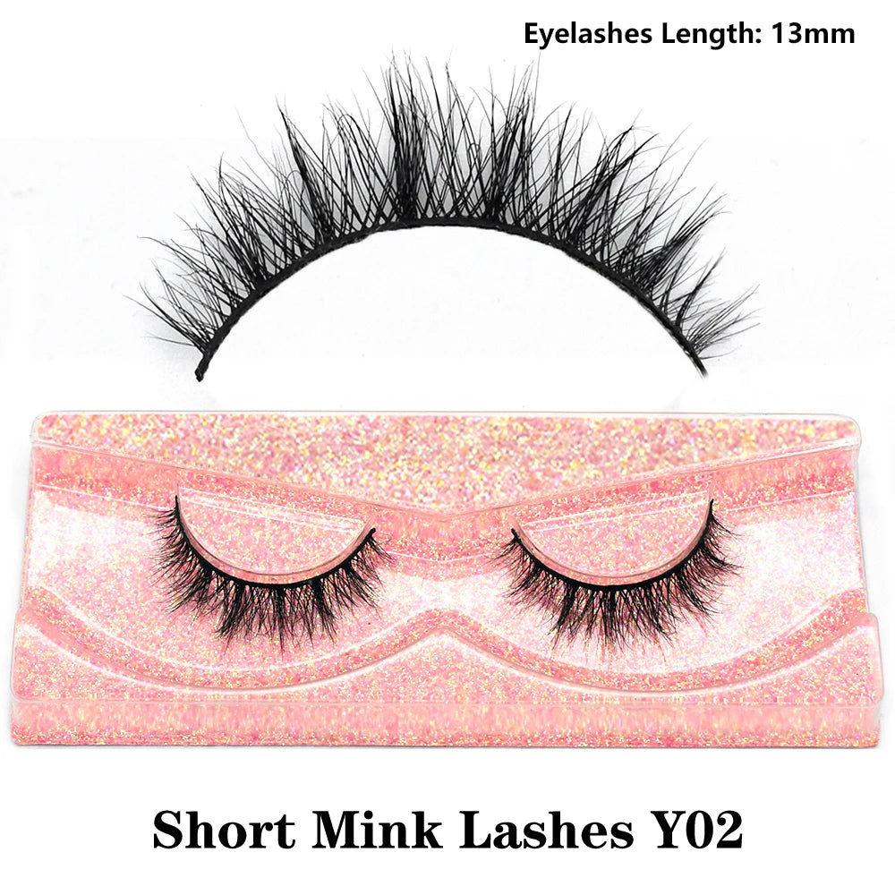 3D real mink false eyelashes by HSF Marketplace, fluffy wispy short clusters in a natural layered design
