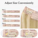 Sunmofavo Halo Hair Extensions in golden blonde Remy human hair with transparent wire and anti-slip clips