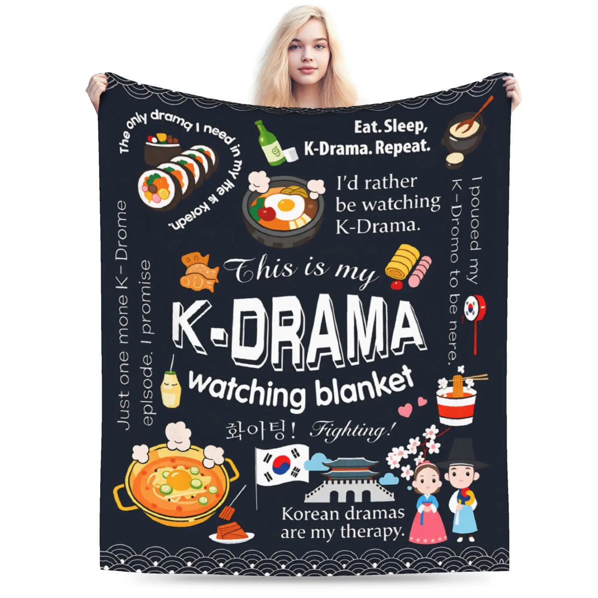 K-Drama plush blanket with cozy design for K-Culture fans by HSF Marketplace
