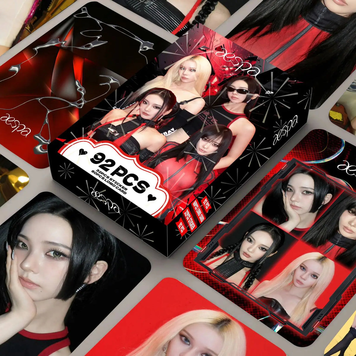 aespa 92-piece K-pop merch set with Lomo photocards and stickers by HSF Marketplace