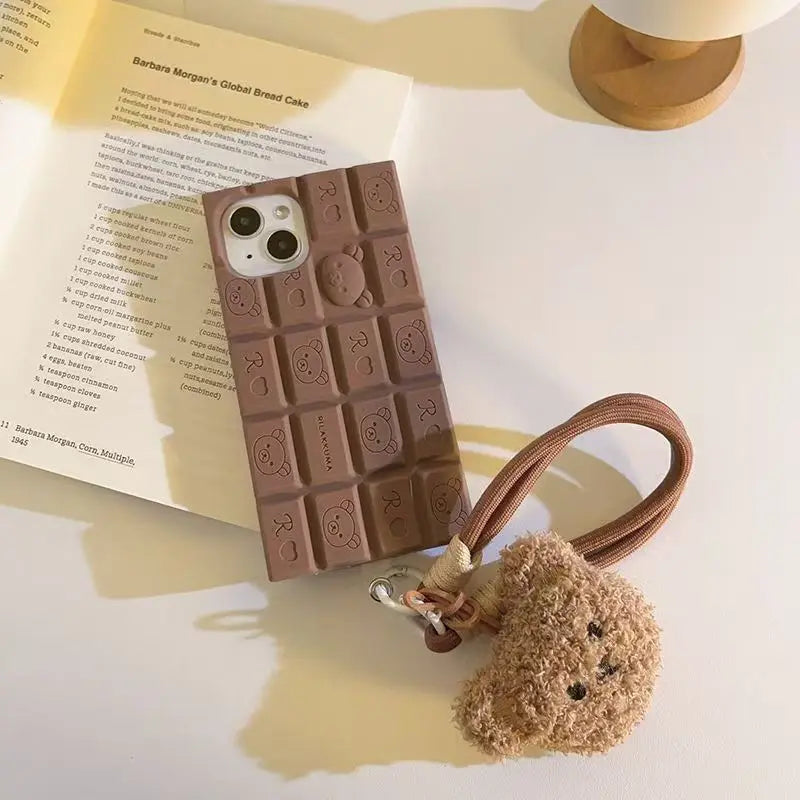 3D Rilakkuma phone case for iPhone 11–17 with cute strap by HSF Marketplace