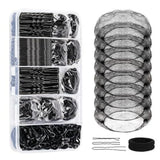 Rubber Band Hair Ties, Invisible Hair Nets Set, U-shaped Clips, Straight Clips, Boxed Rubber Bands, Hair Rings