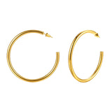 Waterproof gold plated chunky circle hoop earrings for women by HSF Marketplace