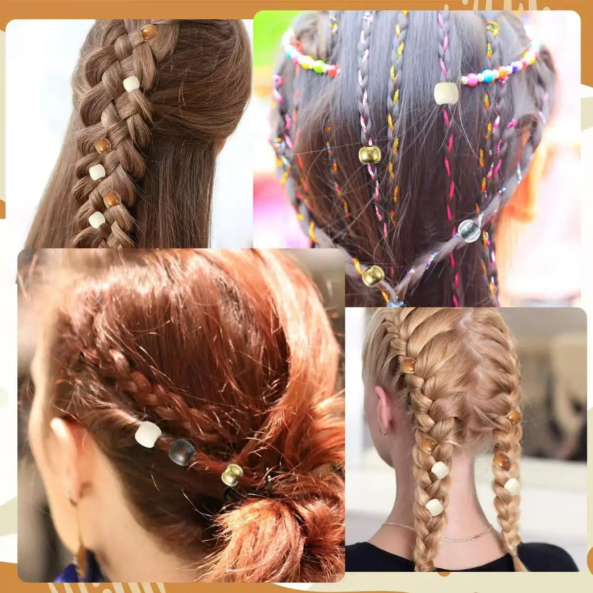 Multicolor dreads hair rings and beads set for creative hair styling by HSF Marketplace
