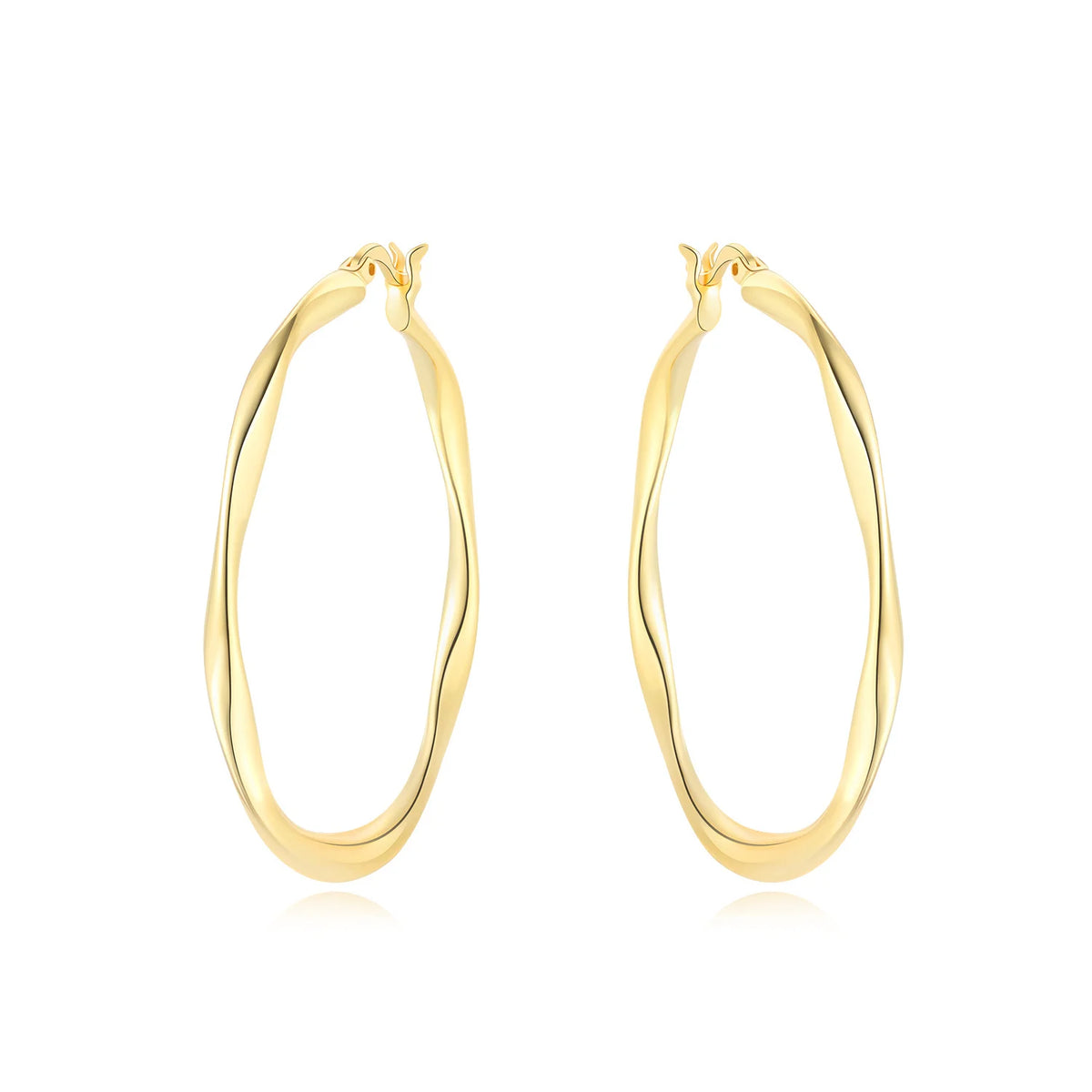 2026 925 sterling silver 18K gold-plated cherry blossom butterfly hoop earrings by HSF Marketplace