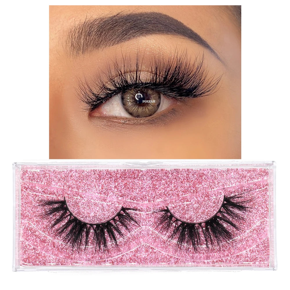 Dropshipping 3D Mink Eye Lashes Fluffy Volume Eyelash Extension Natural Wispy Full Strip Mink False Eyelashes Bulk Lash Makeup