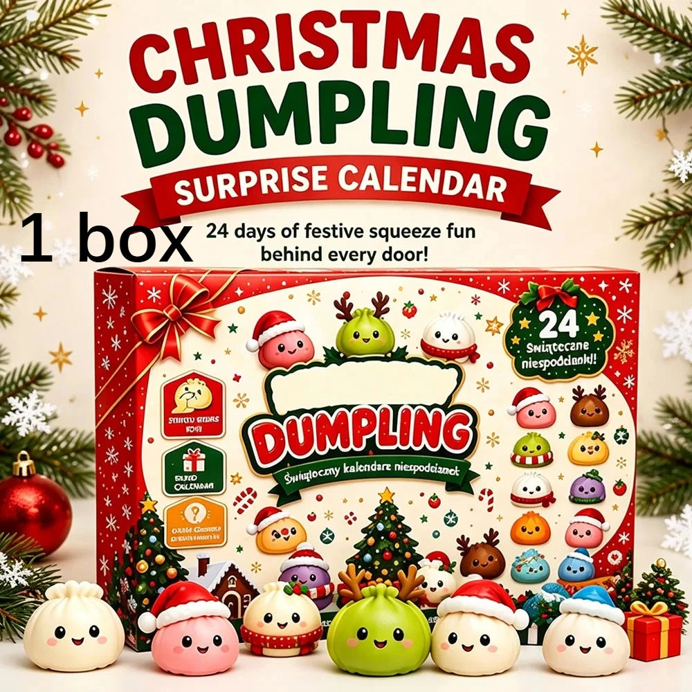 Squishy 2026 New Christmas Advent Calendar, 24 Days Countdown Surprise Box, Dumpling Slow Rebound Squishies Squeeze Sensory Gift