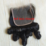 Premium 12A 8-24 Inch Vietnamese Hair Double Drawn Funmi Wave Human Hair Weaving with 3Bundles 4x4 Lace Closure 100% Unprocessed