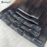Kiikiigirl PU clip-in hair extensions, 100% Remy human hair seamless weft for women
