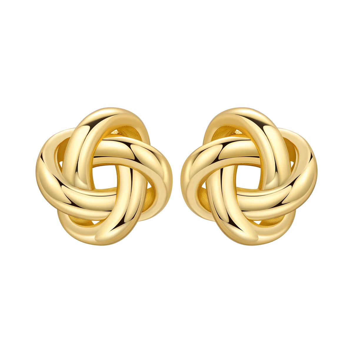 Orstarry S925 sterling silver 18k gold classic knot stud earrings for women