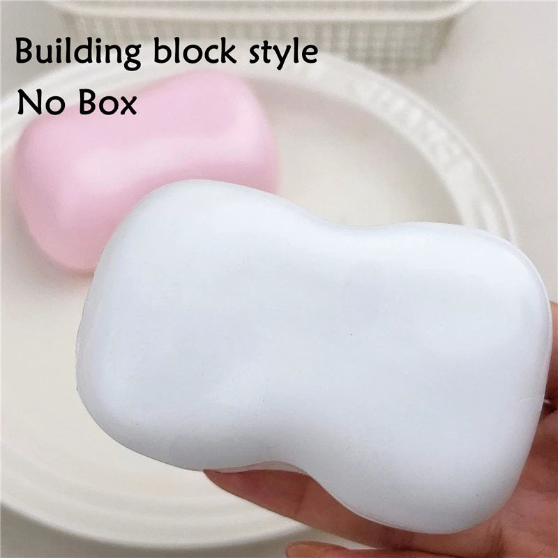 Realistic Soap Shape Crunchy ASMR Squeeze Squishy Toy Building Block Filled Sensory Toy Anti Anxiety Decompression for ADHD Gift