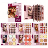 HSF eyeshadow palette book with 76/91/117 matte, shimmer and glitter colors for daily and party makeup