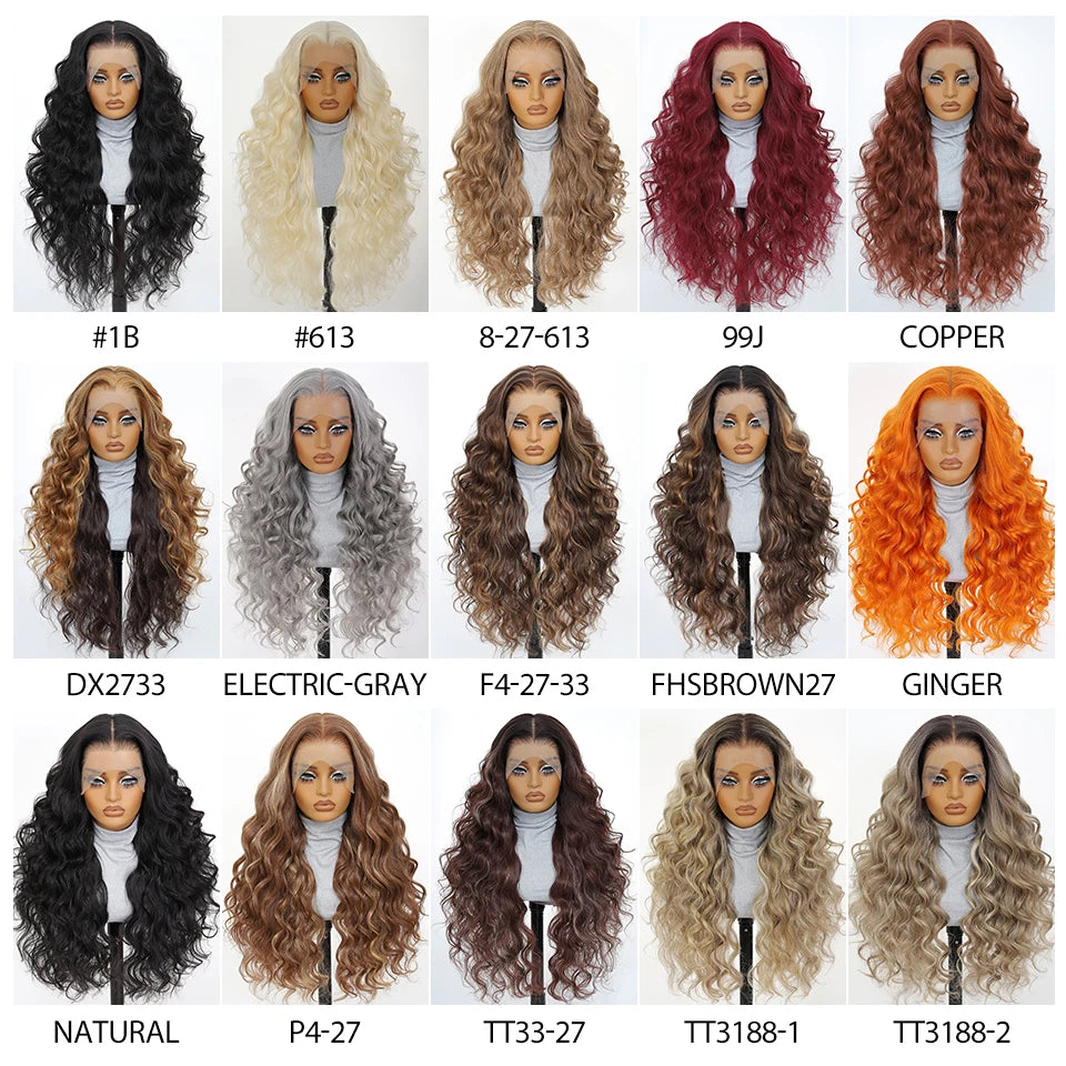 30 Inch Synthetic And Blend Lace Wigs For Women Body Wave Women Wigs 13x6 HD Lace Frontal Wigs With Baby Hair For African Female