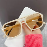Square big frame sunglasses for men and women by HSF Marketplace, lightweight black and yellow UV-protected sun glasses.