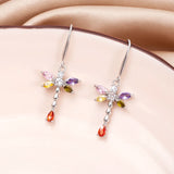 Women's Full Zircon Tassel Earrings Dangle Green Vintage Style Luxury Wedding Jewelry Christmas Valentine's Day Gift Accessories