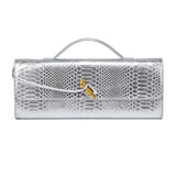 PU Leather Fashion Luxury Top-Handle Bag For Women Evening Handbag Long Purse Crocodile Pattern Crossbody Shoulder Bags