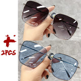 Luxury square sunglasses for women and men with gradient lenses, vintage style, designed by HSF Marketplace.