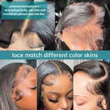 Peruvian 30 32 Inch Straight Transparent 13x4 13x6 HD Lace Frontal Human Hair Wig For Women Glueless Lace Front Wig Pre Pluck