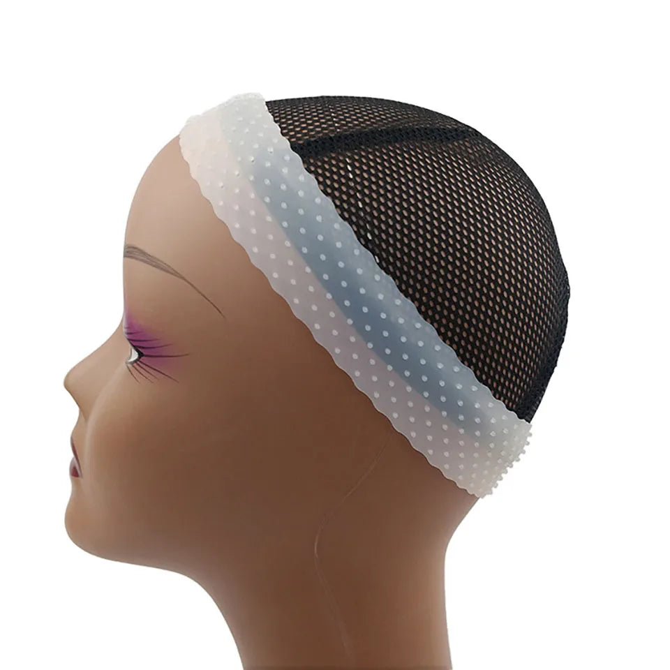 5Pieces Pack Breathable Band Small Hole Anti-Slip Transparent Silicone Wig Band Adjustable Elastic Band For Wig Headband Holder