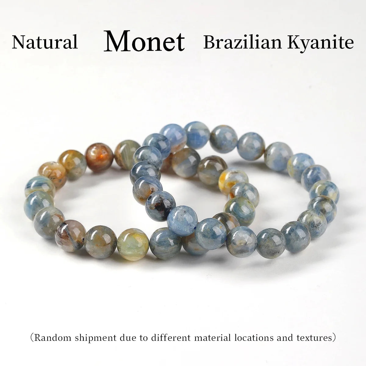 JD Natural Dragon Scale Brazilian Kyanite Bracelet Iridescent Healing Stone Beads for Women  Men Unique Chakra Jewelry Gift