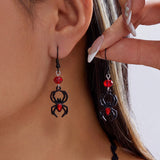 Gothic spider dangle earrings for women, punk holiday jewelry by HSF Marketplace