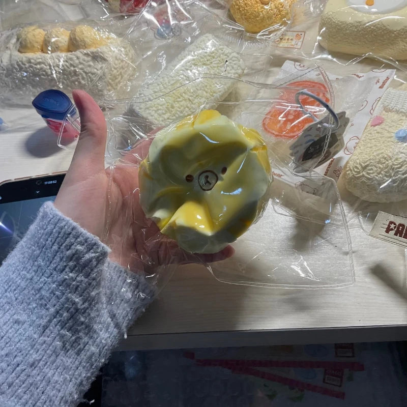 2026 New Soft toy with YOGURT PUREE like texture - Banana slice bear shaped to relieve stress - Food grade silicone