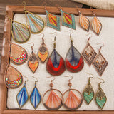 Colorful wire-wrapped boho dangle earrings for women by HSF Marketplace