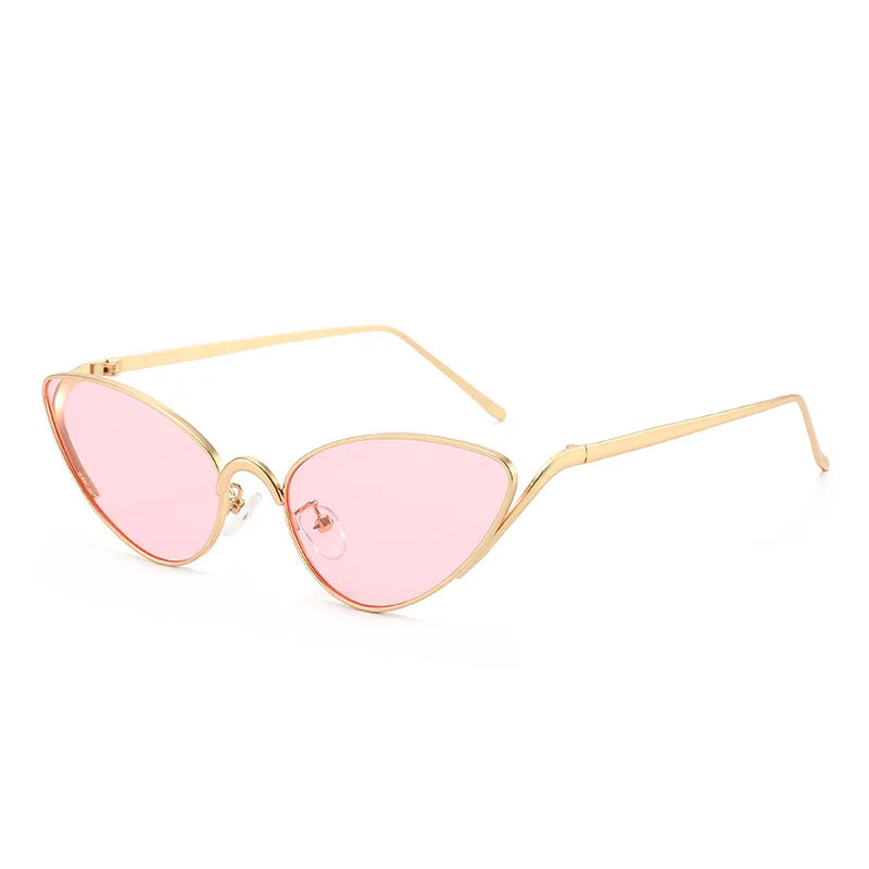 HSC Marketplace alloy triangle cat eye Y2K sunglasses for women, vintage gradient lenses, outdoor UV400 driving shade