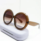 Large round sunglasses for women and men by HSF Marketplace, oversized luxury brand sun glasses with big frames and goggles style.