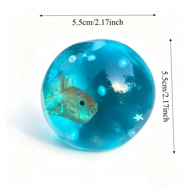 Ocean Goldfish Coconut Oil Moldable Stress Ball  Fidget Toy Soft Maltose Squeeze Toy Fun Anti-stress Sensory Toy for Adult Gifts