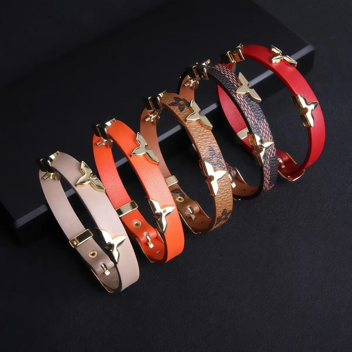 1. Women Multicolor Striped Slim Bangle Thin Cuff Bracelet With Smooth Glossy Surface Elegant Wrist Ornament For Dating Evening
