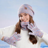 Warm winter beanie hat, scarf and gloves set for cold weather by HSF Marketplace