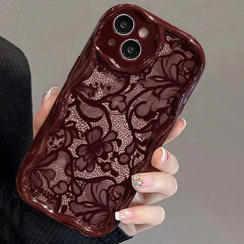 Floral lace pattern soft phone case for iPhone 11–18 models by HSF Marketplace