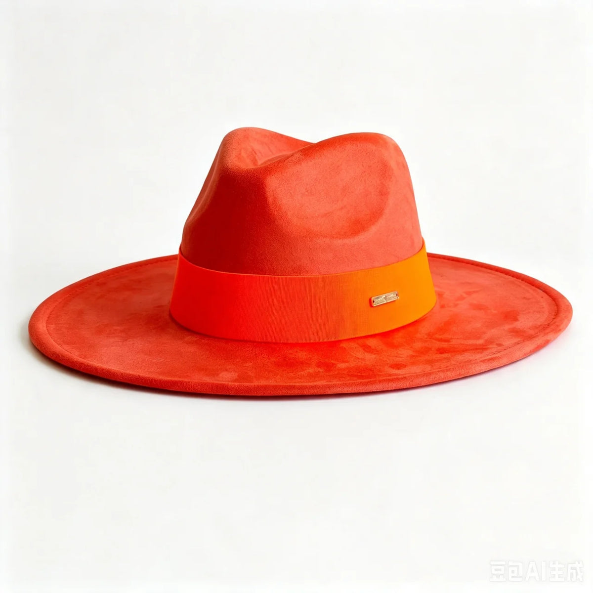 Women’s wide brim suede fedora hat, classic felt style for autumn and winter outfits