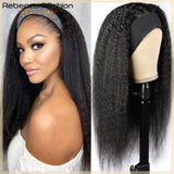 Kinky straight 22-inch human hair headband wig by HSF Marketplace