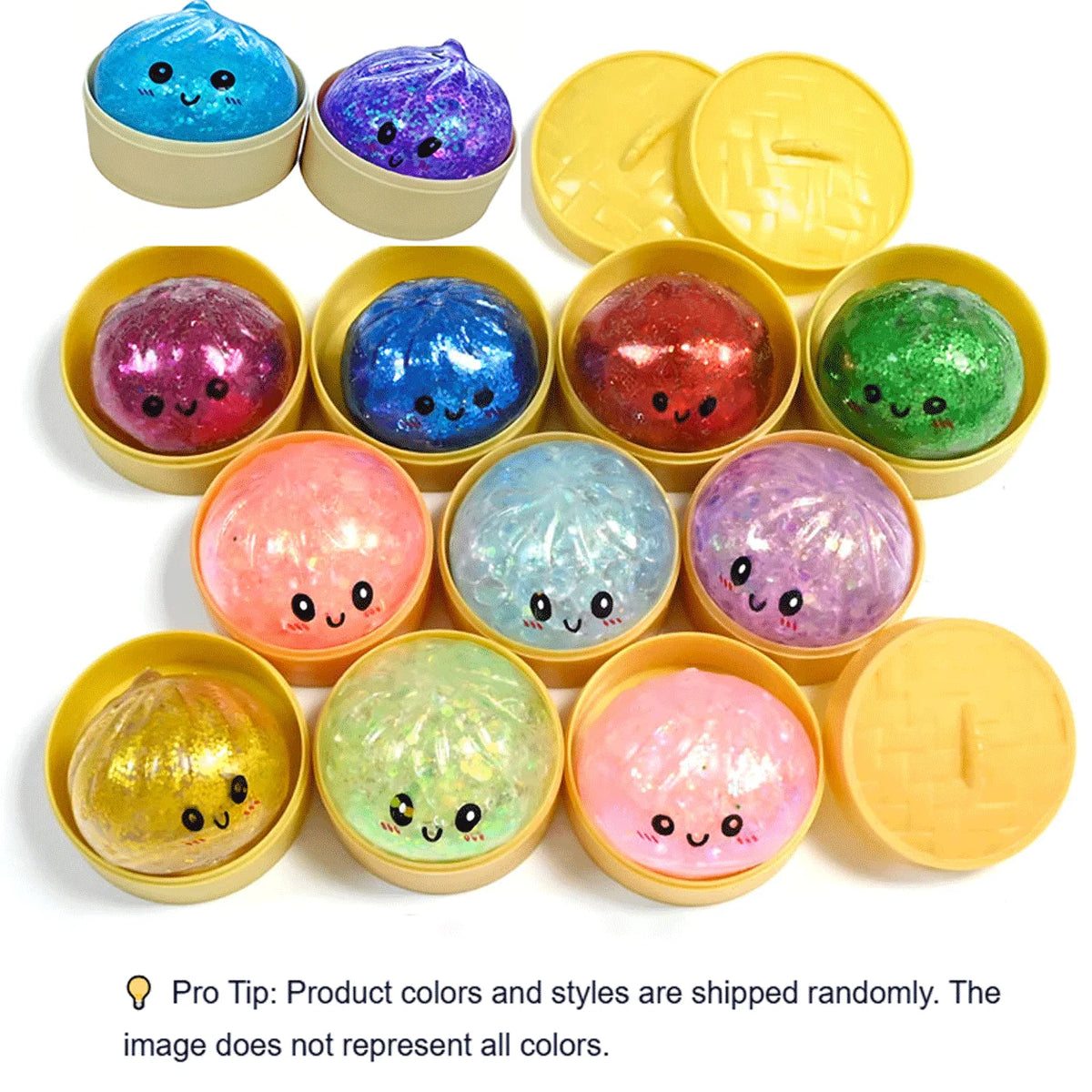 Kawaii glitter squishy dumpling sensory toy by HSF Marketplace