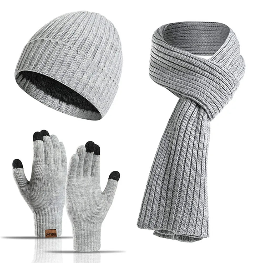 Winter warm beanie, scarf and gloves set for men and women by HSF Marketplace