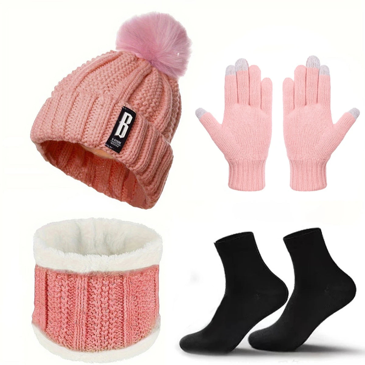 Warm winter beanie hat, gloves, and scarf set for men and women by HSF Marketplace
