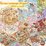 3D capybara landscape stickers from HSF Marketplace, colorful DIY sticker collection for kids