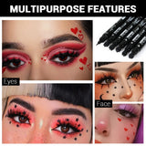 HSF Marketplace 7-piece waterproof liquid eyeliner set with moon, star, and heart-shaped tattoo stamps for precise eye makeup.