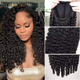 Burmese curly human hair half wig by HSF Marketplace, 14-22 inches, glueless, 3-in-1 flip-over convertible daily wig