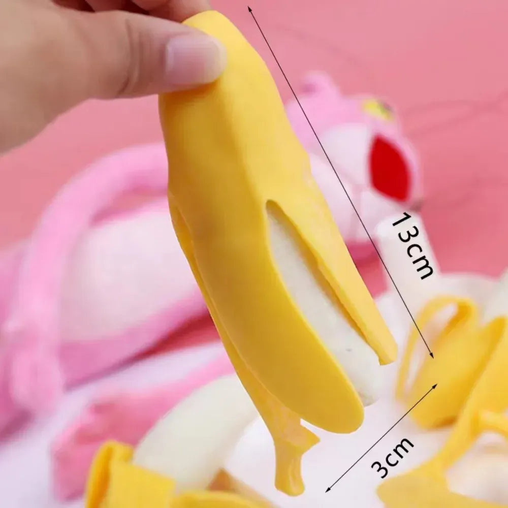 Cute Fruit Squishy Stress Balls Fidget Sensory Toy Squeeze Stress Relief Hand Toy Anti-Anxiety Banana Stretchy Slow Rising Toy