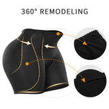 HSF padded buttock shaping panties with four thick pads, full-cover hourglass shapewear shorts