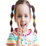 200Pcs/Bag Mix Color Cute Cartoon Elastic Hair Bands Lovely Srunchies Rubber Bands Kid Hair Accessories Set  OPP Bag Packing
