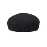 Women's wool felt beret hat with vintage hard concave top, fedora style, wedding fascinator pillbox cap