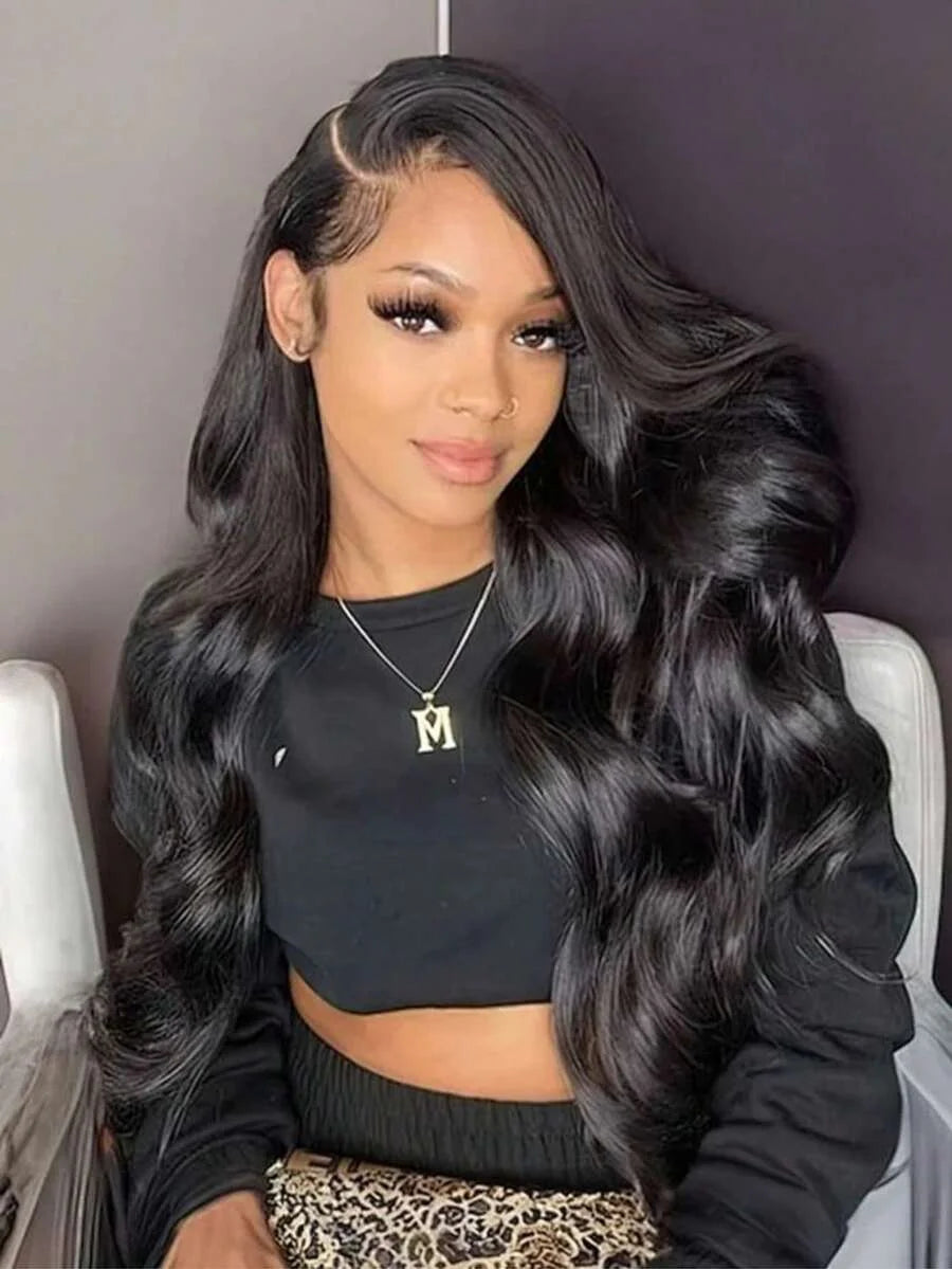 18 24 Inch  HD Transparent Lace Frontal Wigs Body Wave Human Hair 13x4 Lace Front Wig Medium Length Closure Wigs For Women