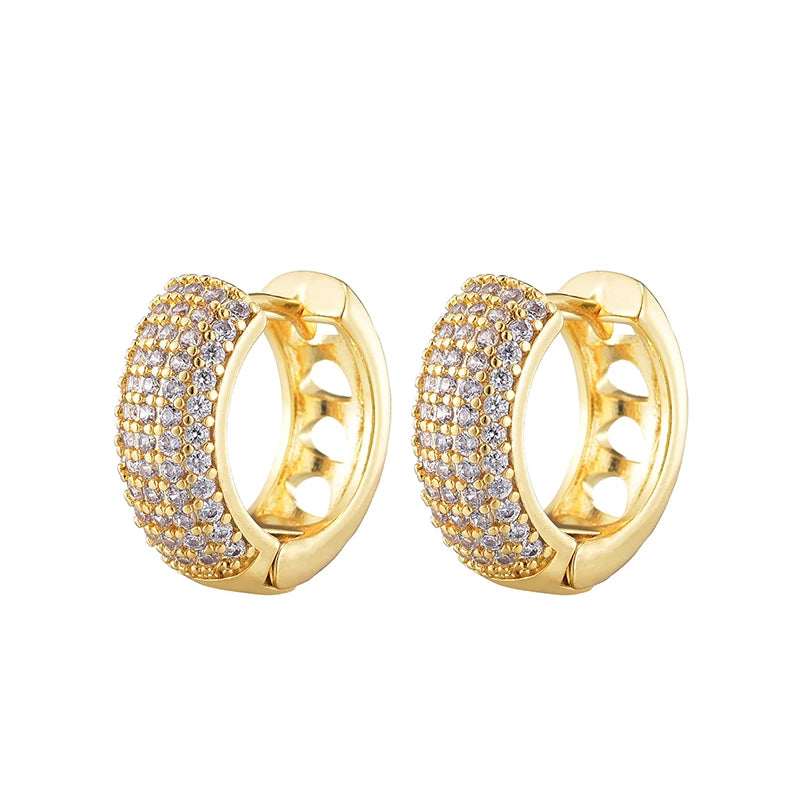 Elegant zirconia round huggie hoop earrings for women by HSF Marketplace