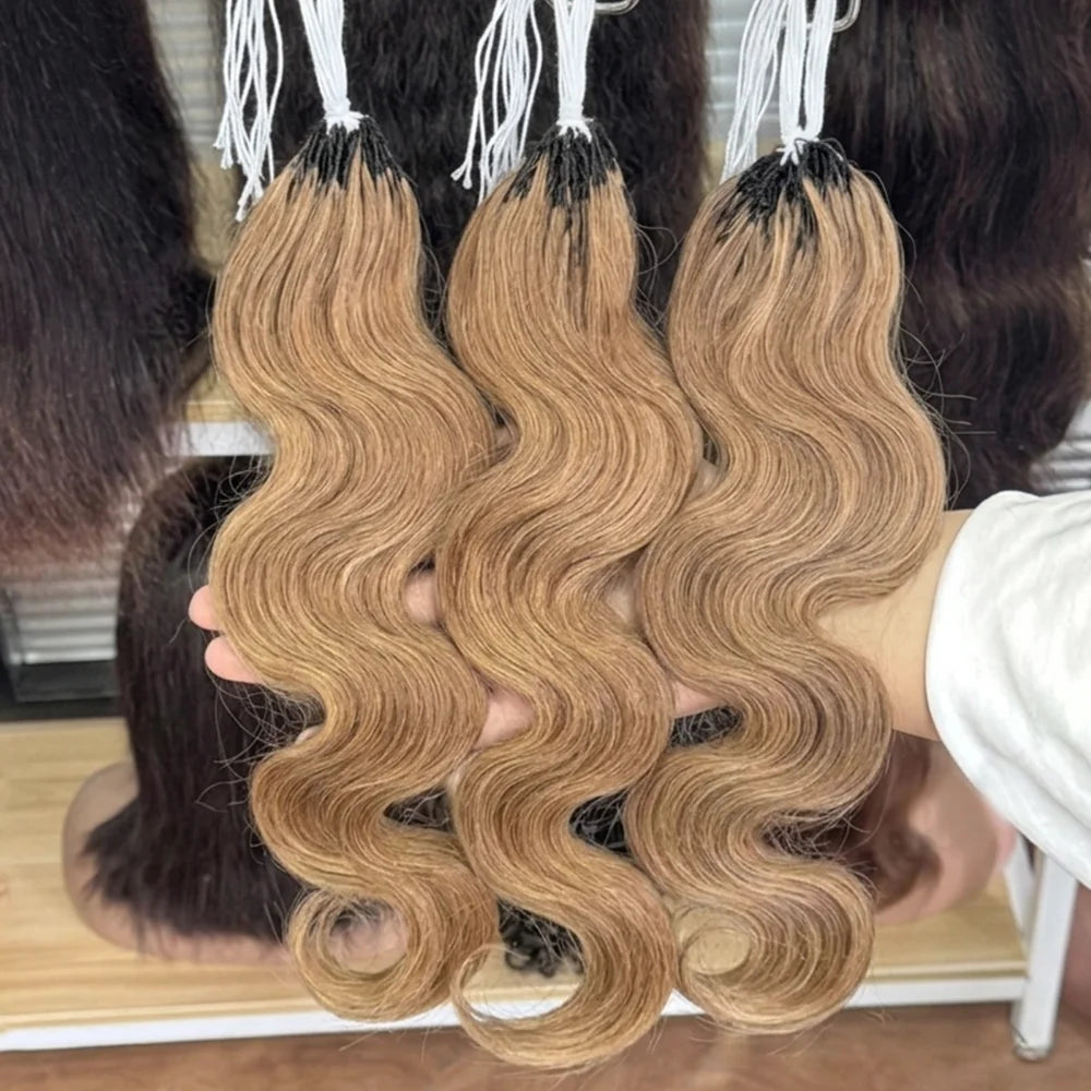 Body Wave Feather Crochet Human Hair Extensions Miracle Knots Honey Blonde Pre Separated Knotless Invisible Crochet Braids Human Braiding Hair Lightweight Comfortable Reusable Boho Hairstyle For Women