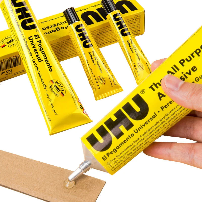 1PC/2PCS/3PCS 7ml/20ml/35ml/60ml UHU Universal Flexible Clear Glue For Wigs Lace Fabric Wood Metal Leather Porcelain DIY Repair