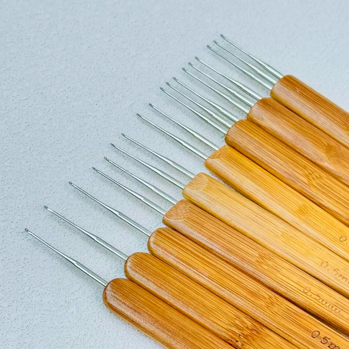 0.75mm Bamboo Crochet Hook 1/2/3 Heads for Dreadlocks Wig Making Hair Weaving Braid Tool